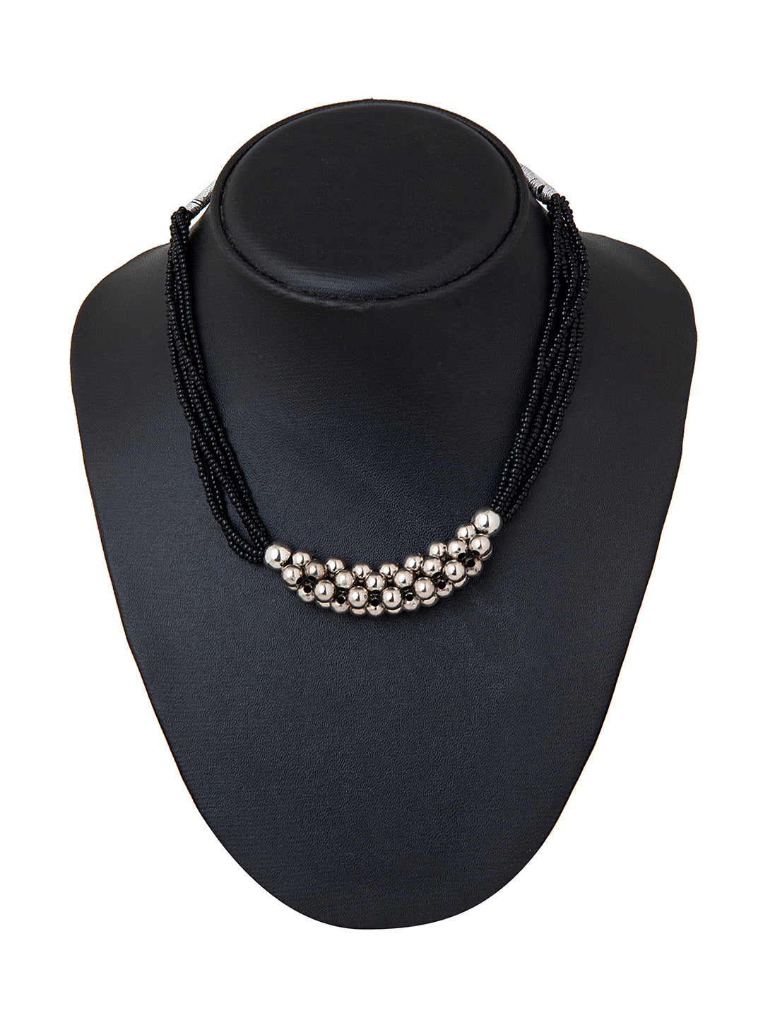 Shining Jewel Silver Oxidised Traditional Mangalsutra Thushi Necklace For Women & Girls (SJN_03)