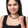 Shining Jewel Silver Oxidised Traditional Mangalsutra Thushi Necklace For Women & Girls (SJN_03)
