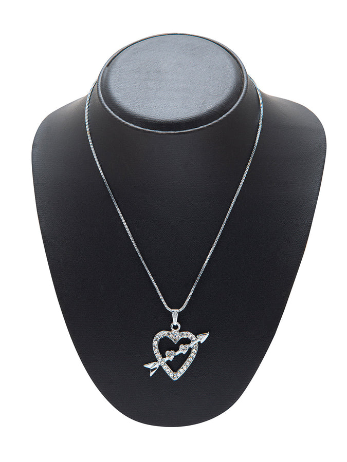 black choker necklace with silver heart pendant by jkfangirl on