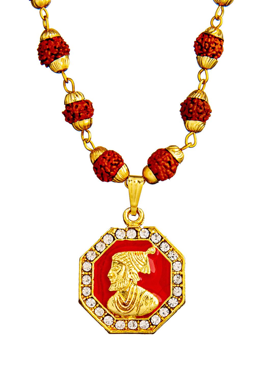 Shivaji maharaj with diamond best quality gold plated pendant for men –  Soni Fashion®