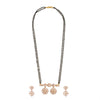 Shining Jewel Rose Gold Plated Solitaire, CZ, Crystal & AD Studded Mangalsutra Tanmaniya Pendant Necklace Jewellery Set with Earrings (SJN_116)