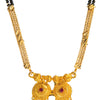 Shining Jewel Gold Plated Traditional Indian Long Double Vati Mangsalsutra Pendant Chain for Women (SJN_11)