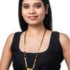Shining Jewel Gold Plated Traditional Indian Long Double Vati Mangsalsutra Pendant Chain for Women (SJN_11)