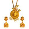 Shining Jewel Handcrafted Antique Gold Plated Bridal and Festival Temple Jewellery Necklace With Matching Earring For Women (SJN_123)