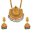 Shining Jewel Handcrafted Antique Gold Plated Bridal and Festival Temple Jewellery Necklace With Matching Earring For Women (SJN_124)