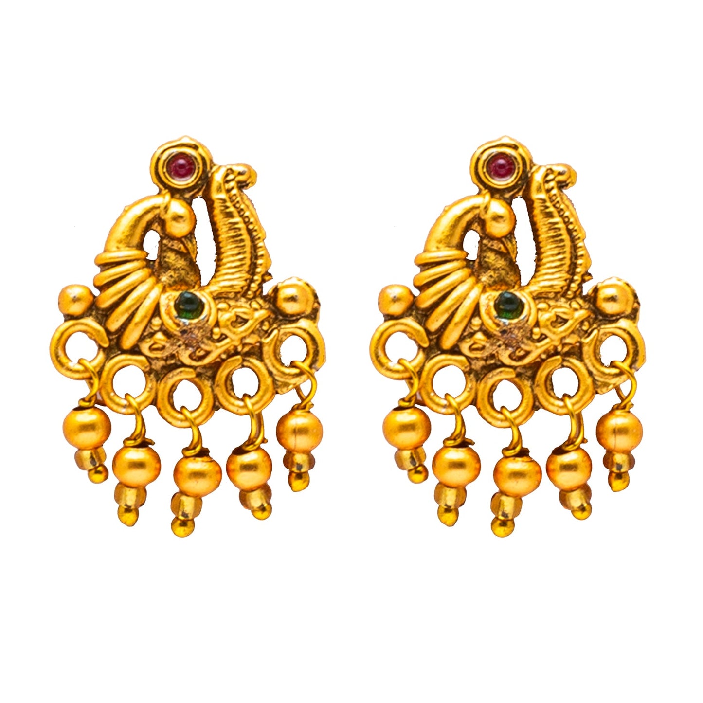 Shining Jewel Gold Plated Traditional Pipe Necklace with matching earring for Girls & Women (SJN_128_MT)