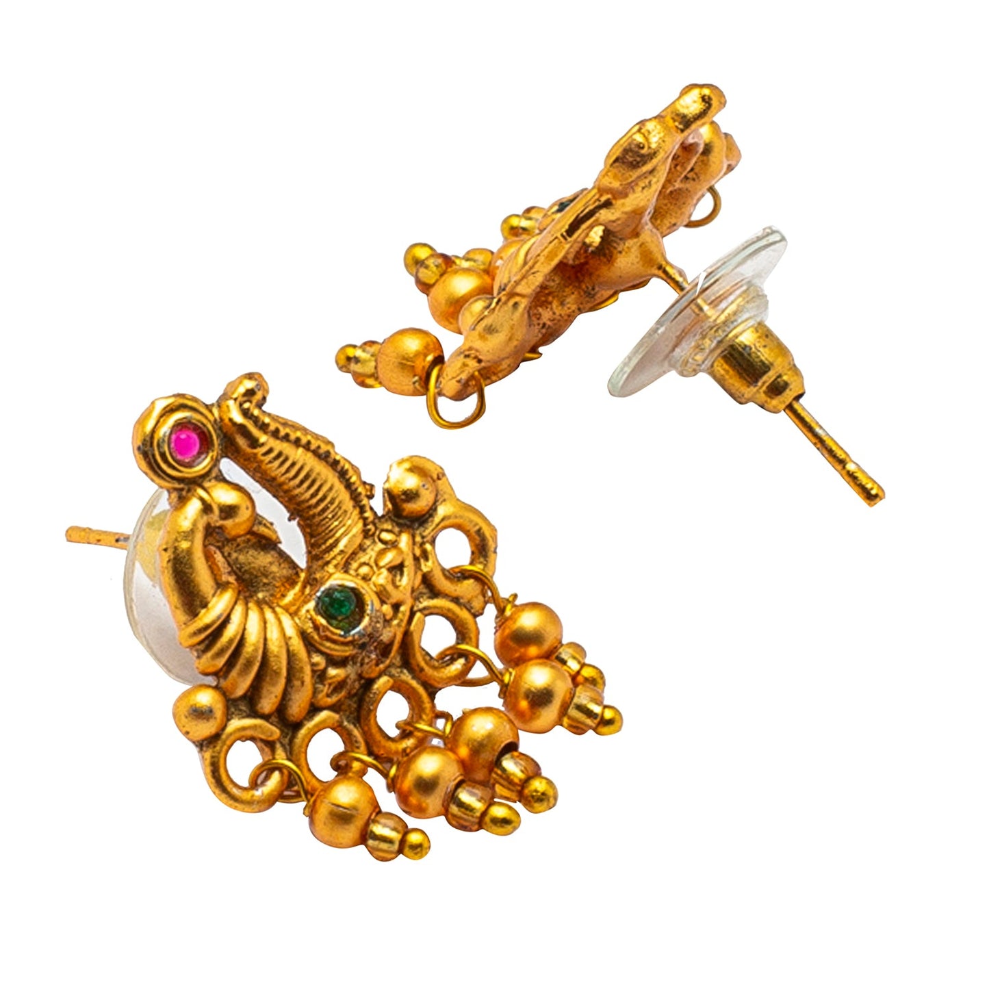 Shining Jewel Gold Plated Traditional Pipe Necklace with matching earring for Girls & Women (SJN_128_MT)