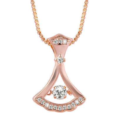 Shining Jewel RoseGold Plated Western CZ, Crystals & AD Pendant Necklace for Women (SJN_130)