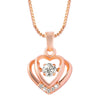 Shining Jewel RoseGold Plated Western CZ, Crystals & AD Double Heart Design Pendant Necklace for Women (SJN_131)