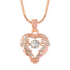 Shining Jewel RoseGold Plated Western CZ, Crystals & AD Heart Design Pendant Necklace for Women (SJN_133)