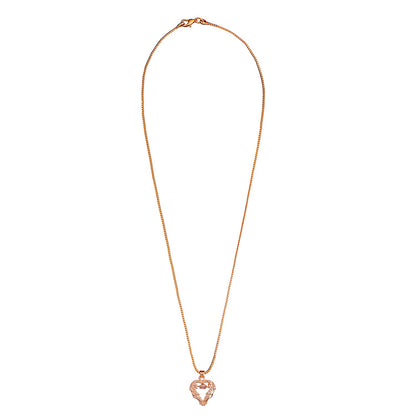 Shining Jewel RoseGold Plated Western CZ, Crystals & AD Heart Design Pendant Necklace for Women (SJN_133)