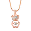 Shining Jewel RoseGold Plated Western CZ, Crystals & AD Teddy Bear Design Pendant Necklace for Women (SJN_135)