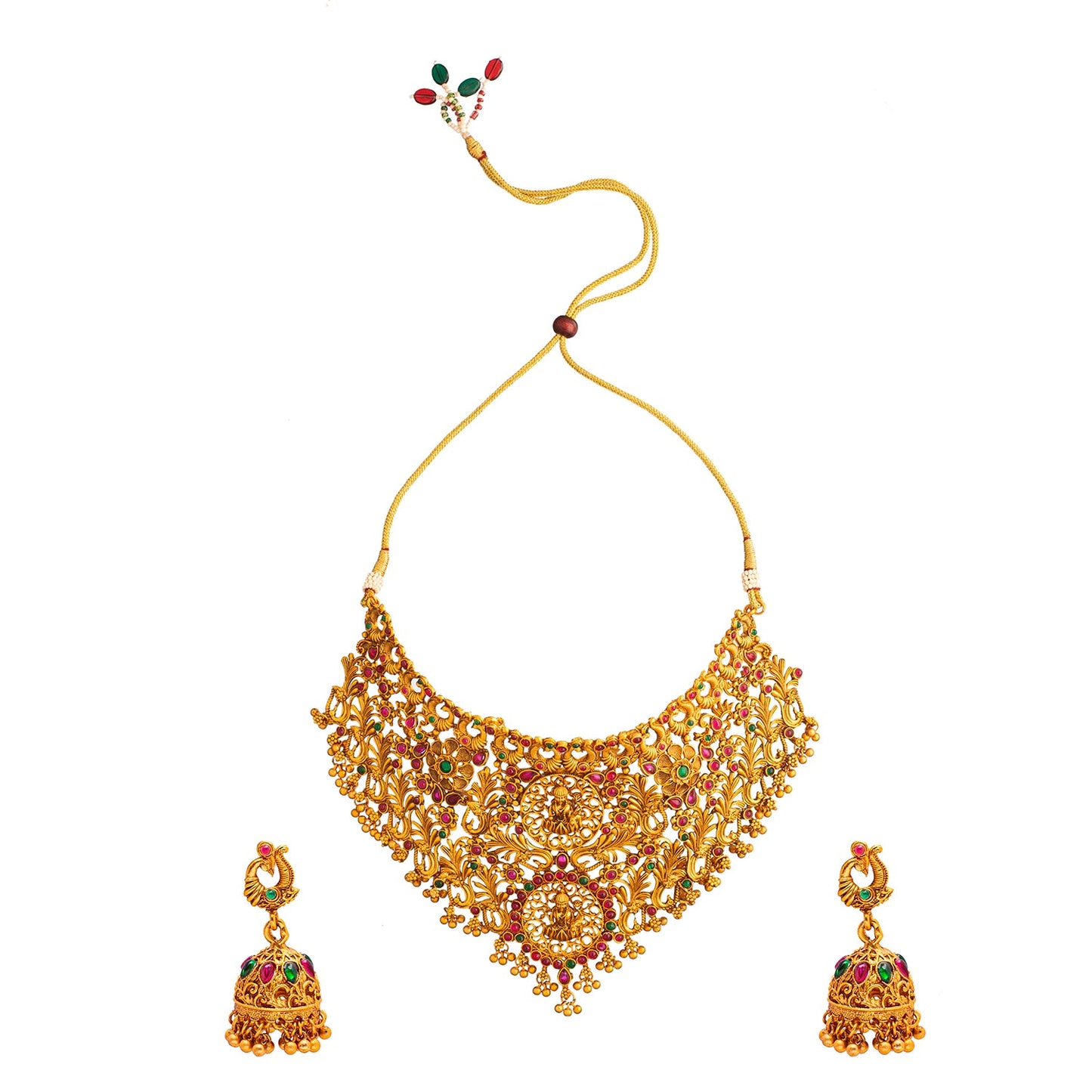 Shining Jewel Traditional Gold Plated Kundan Ethnic Bridal Choker Jewellery Set with Mathing Jhumka Earrings  for women ( SJN_138)