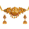Shining Jewel Handcrafted Antique Gold Plated Bridal and Festival Temple Jewellery Necklace With matching Earring For Women (SJN_139)