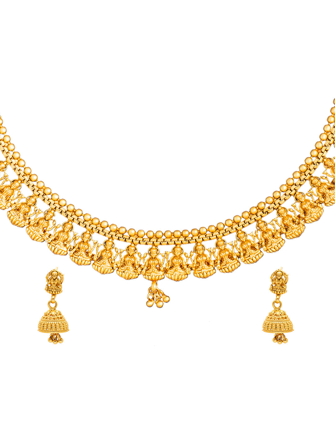 Long Rajwadi Stone Studded Necklace Set With Jhumka by Shree Radhe Pearls