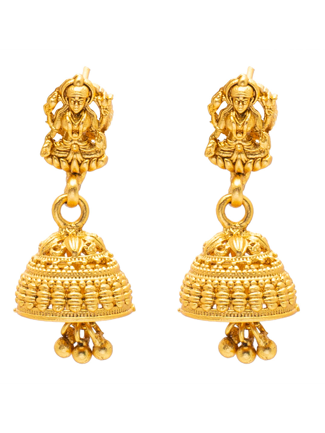 Temple Jewellery - 22K Gold 'Pallaki' Jhumkas (Buttalu) - Gold Dangle  Earrings - 235-GJH2229 in 27.000 Grams