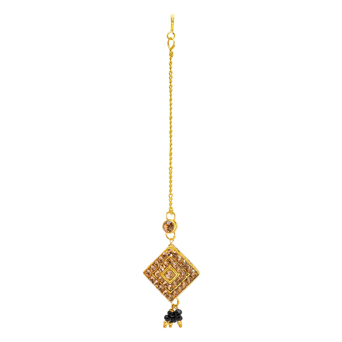 Shining Jewel Gold Plated Kundan Pearl Choker Bridal Necklace Combo Jewellery Set with Maang Tikka and Earrings for Women (SJN_156_BK)
