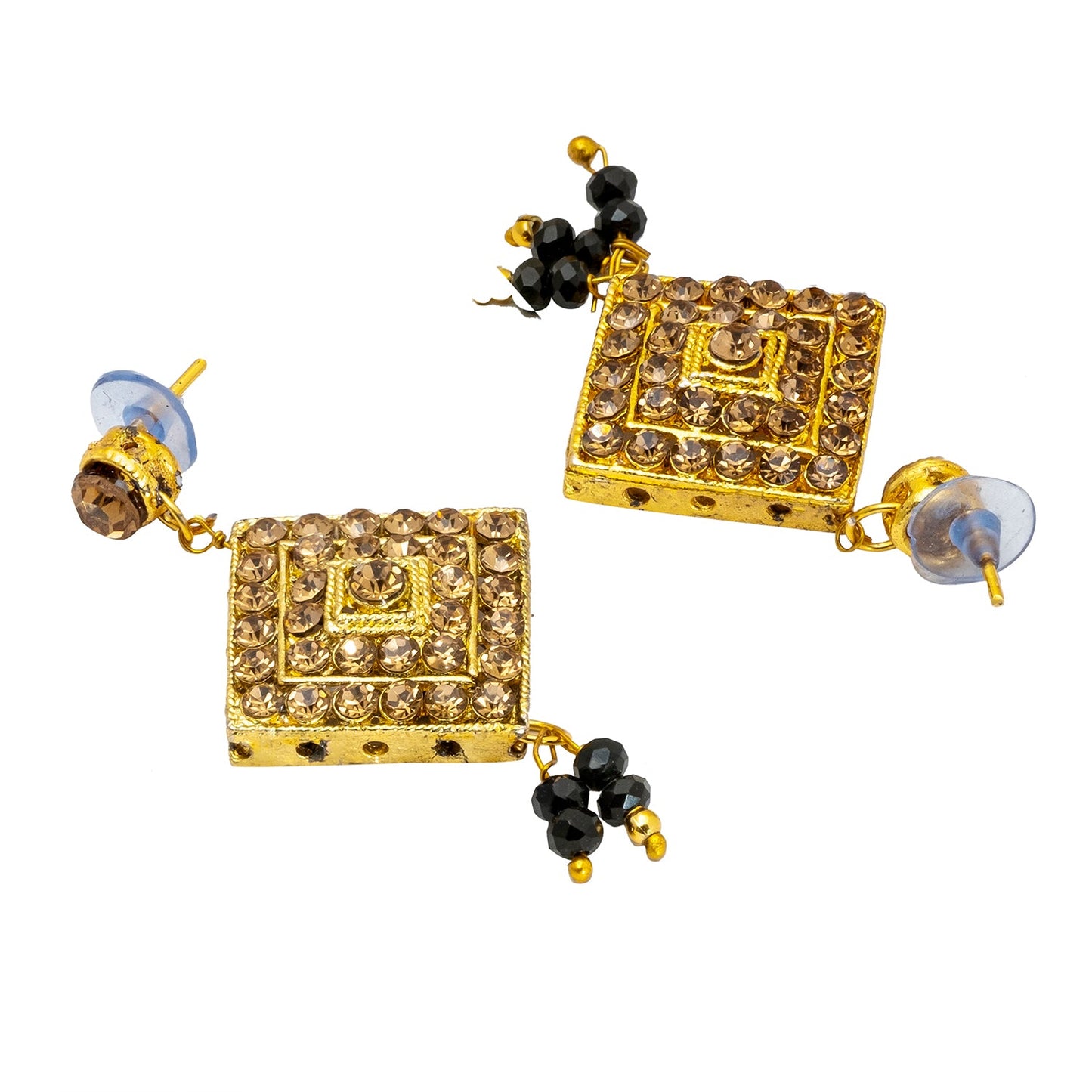 Shining Jewel Gold Plated Kundan Pearl Choker Bridal Necklace Combo Jewellery Set with Maang Tikka and Earrings for Women (SJN_156_BK)