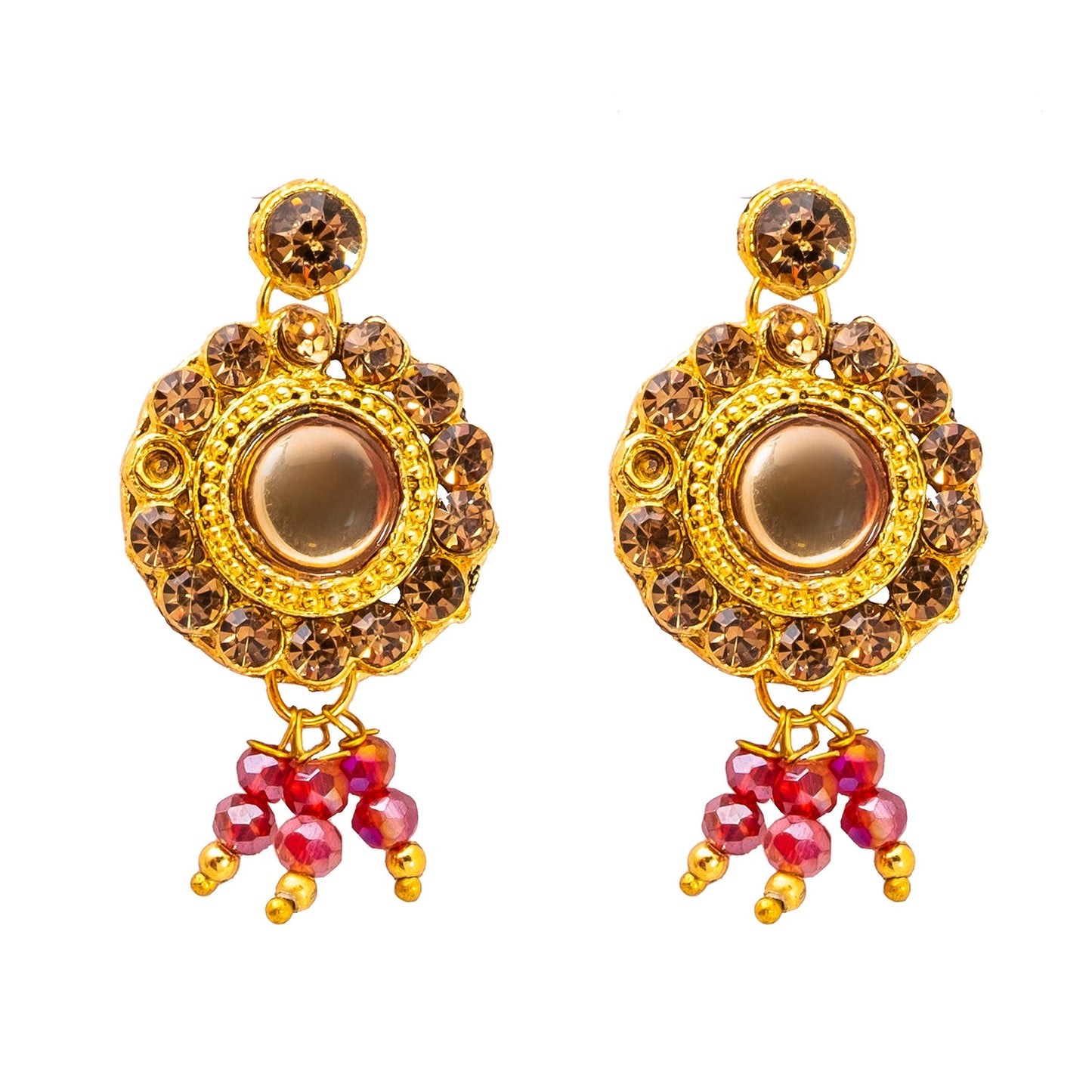 Shining Jewel Gold Plated Kundan Pearl Choker Bridal Necklace Combo Jewellery Set with Maang Tikka and Earrings for Women (SJN_157_M)