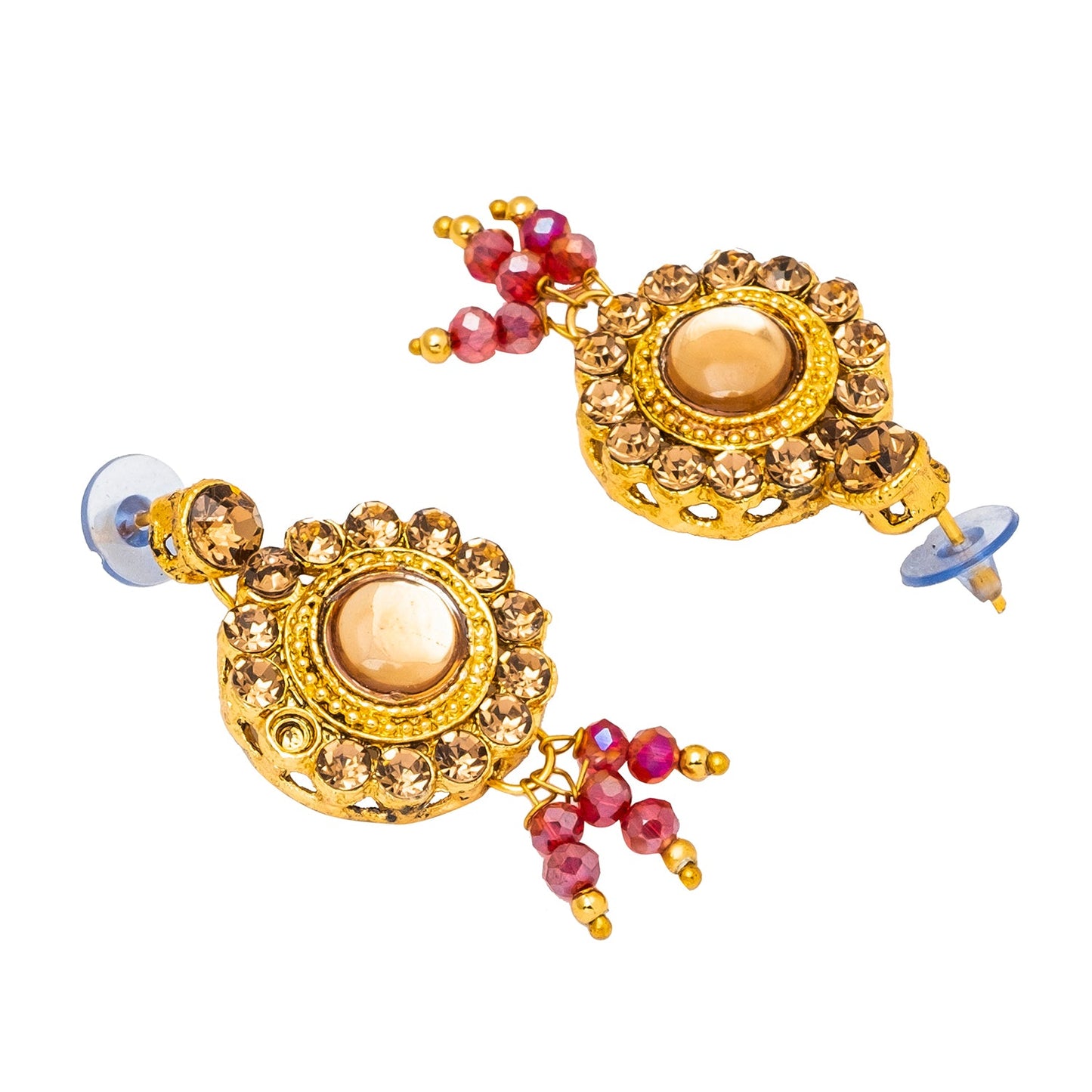 Shining Jewel Gold Plated Kundan Pearl Choker Bridal Necklace Combo Jewellery Set with Maang Tikka and Earrings for Women (SJN_157_M)