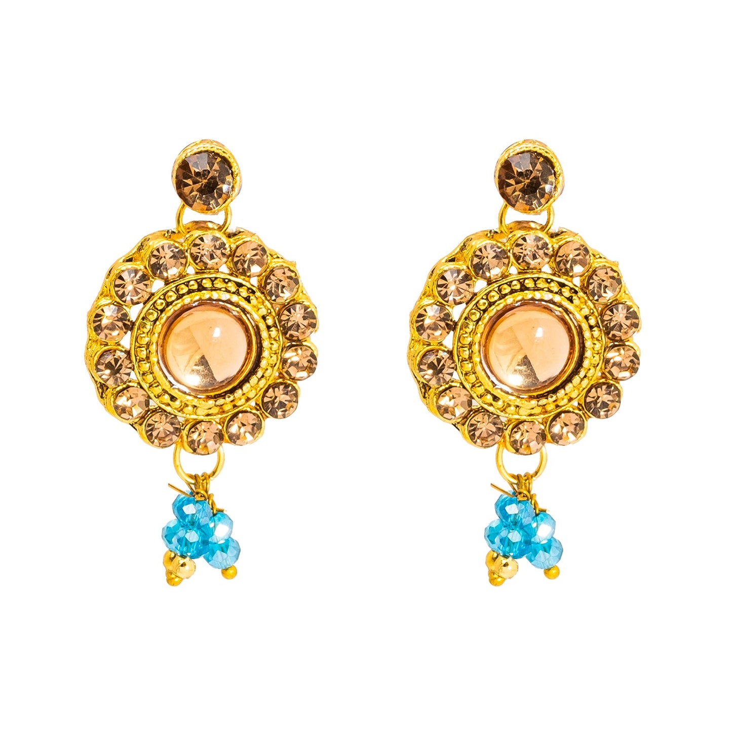 Shining Jewel Gold Plated Kundan Pearl Choker Bridal Necklace Combo Jewellery Set with Maang Tikka and Earrings for Women (SJN_159_AQ)