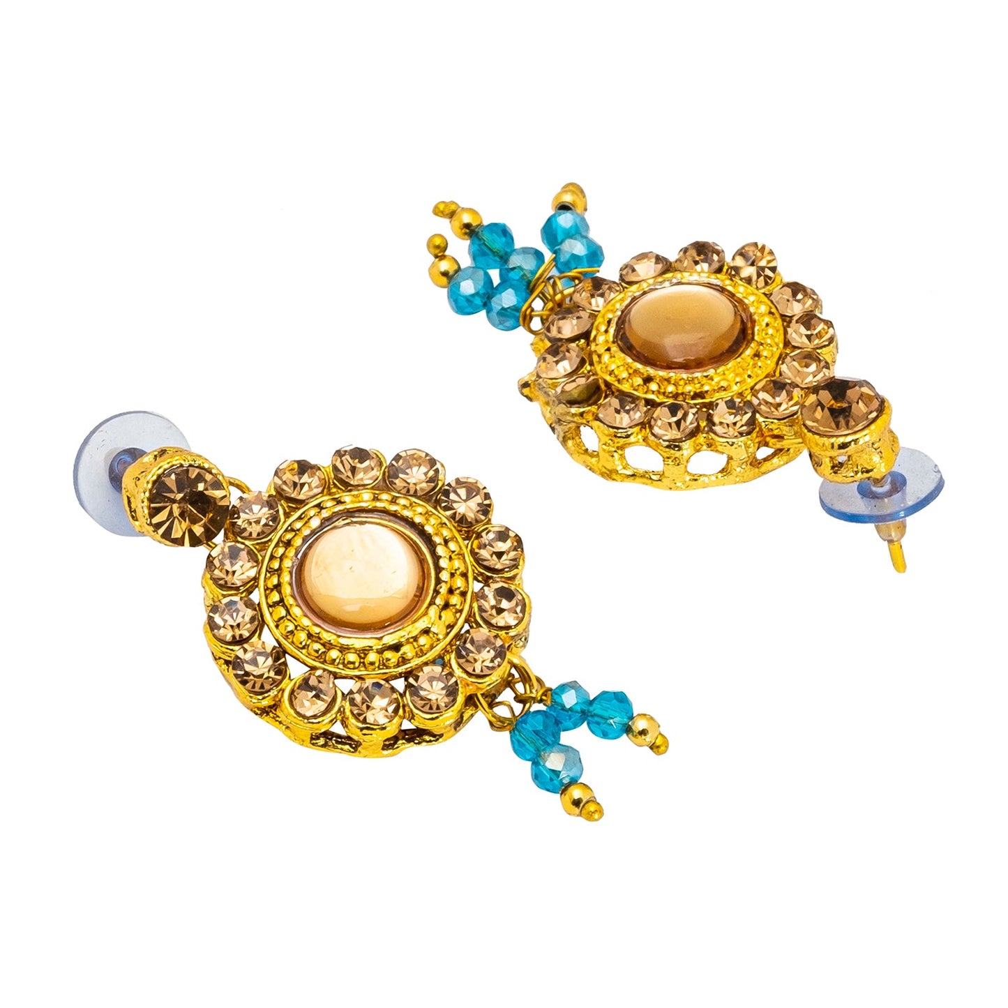Shining Jewel Gold Plated Kundan Pearl Choker Bridal Necklace Combo Jewellery Set with Maang Tikka and Earrings for Women (SJN_159_AQ)