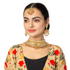 Shining Jewel Handcrafted Gold Plated Matte Traditional Kundan,CZ, AD,Studded Choker Jewellery Necklace set With Matching Earring For Women (SJN_166)