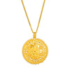 Shining Jewel Gold Plated Round Flower Design Pendant Necklace with Matching Earrings for Women (SJN_172)