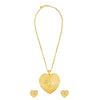 Shining Jewel Gold Plated Heart Design Pendant Necklace with Matching Earrings for Women (SJN_173)