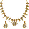 Traditional Antique Gold Plated AD,Pearl Long Bridal Jewellery Necklace Set for Women (SJN_190)