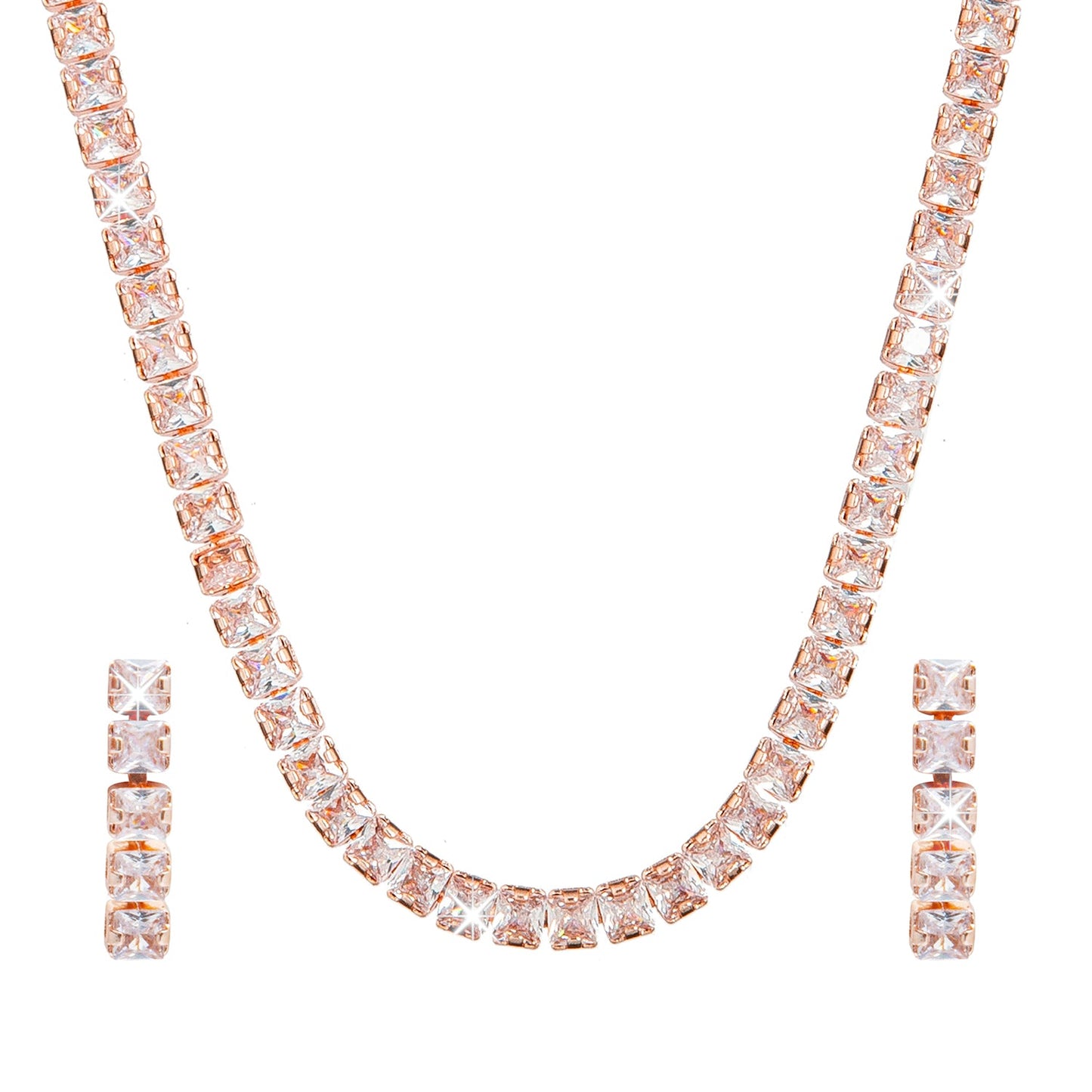 Rose Gold Plated Solitaire, CZ, Crystal AD Studded Tanmaniya