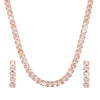 Rose Gold Plated Solitaire, CZ, Crystal & AD Studded Tanmaniya Necklace Jewellery Set with Earrings (SJN_194_RG)