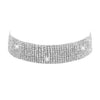 Crystal and AD Silver Plated Western Style Cocktail Choker Necklace for women (SJN_195_S)