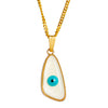 Gold Plated White Enamel Evil Eye Charm Pendant Necklace for Girls, Teens & Women (SJN_196)