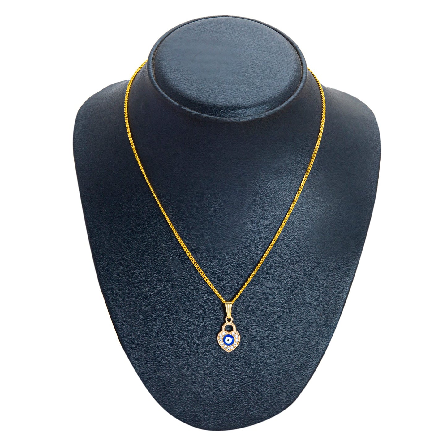 Gold Plated White Enamel Evil Eye Charm Pendant Necklace for Girls, Teens & Women (SJN_199)