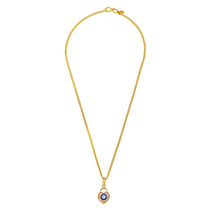 Gold Plated White Enamel Evil Eye Charm Pendant Necklace for Girls, Teens & Women (SJN_199)