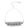 Silver Plated Oxidized Stylish Traditional Ethnic Choker Necklace Jewellery Set for Women (SJN_200_S)