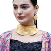 Traditional Indian One Gram Gold Bridal Dulhan 22K Gold Plated Hi Micron Choker Jewellery Set For Women (SJN_206)
