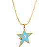 Latest Blue Color Star in Evil Eye Design Pendant Necklace for Women (SJN_207_S)