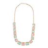 Rose Gold Plated Multicolor Stones & Crystals Dazzling Sleek Neklace Drop Earring Set For Women (SJN_208_RG_MT)