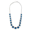 Silver Plated Blue Stones & Crystals Dazzling Sleek Neklace Drop Earring Set For Women (SJN_208_S_BL)