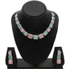 Silver Plated Multicolor Stones & Crystals Dazzling Sleek Neklace Drop Earring Set For Women (SJN_208_S_MT)