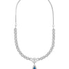 Silver Plated Blue Stones Neklace Set with Matching Earrings for Women (SJN_233_BL)