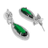 Silver Plated Green Stones Neklace Set with Matching Earrings for Women (SJN_233_G)