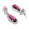 Silver Plated Pink Stone Neklace Set with Matching Earring for Women (SJN_233_P)