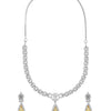 Silver Plated Yellow Stone Neklace Set with Matching Earring for Women (SJN_233_Y)