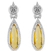 Silver Plated Yellow Stone Neklace Set with Matching Earring for Women (SJN_233_Y)