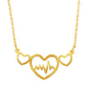 Gold Plated Stainless Steel Heart Beat Pendant Locket Necklace Set For Women With Matching Earrings (SJN_239_G)