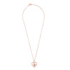 Rose Gold Plated Stainless Steel Double Heart Pendant Locket Necklace Set For Women With Matching Earrings (SJN_242_RG)