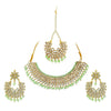 Shining Jewel Gold Plated Kundan Pearl Choker Bridal Necklace Combo Jewellery Set with Tikka and Earrings for Women (SJN_28_LG)